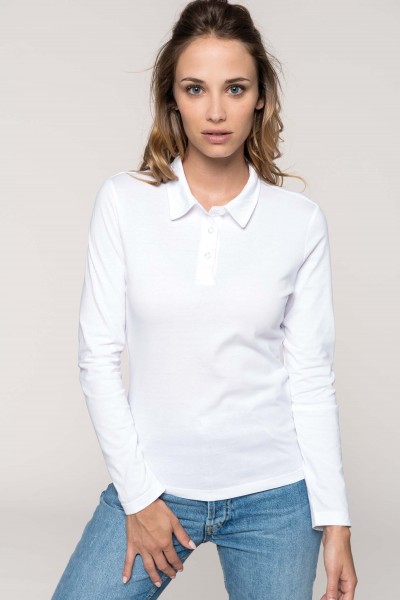 Damen Jersey Poloshirt Langarm | Kariban