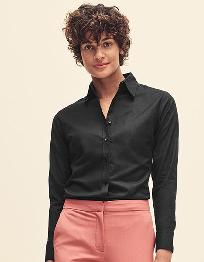 Long Sleeve Oxford Shirt Lady-Fit | Fruit of the Loom
