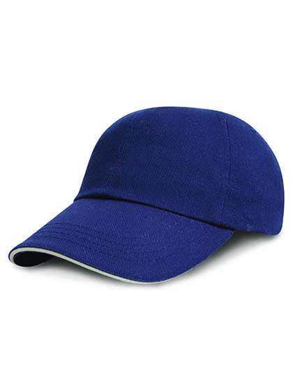 Heavy Brushed Cotton Cap | Result Headwear-navy/white