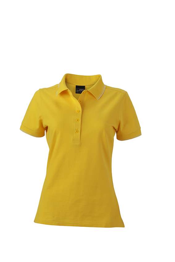 Damen Poloshirt Polo Shirt mit Karo-Einsatz Baumwolle S 2XL James+Nicholson 