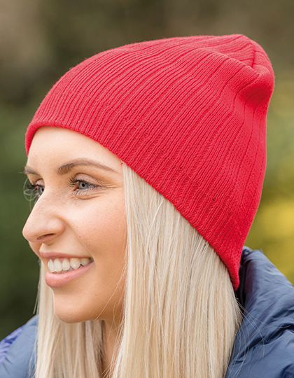 Double Knit Cotton Beanie Hat | Result Winter Essentials