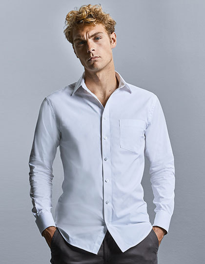 Men`s Long Sleeve Tailored Coolmax® Shirt | Russell Collection