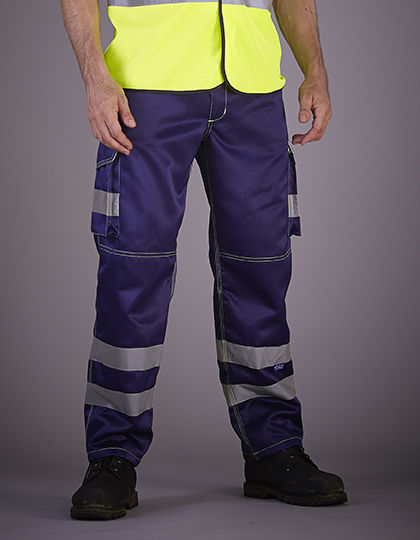 High Visibility Cargo Trousers with Knee Pad Pockets | YOKO