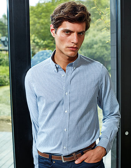 Mens Cotton Rich Oxford Stripes Shirt | Premier Workwear