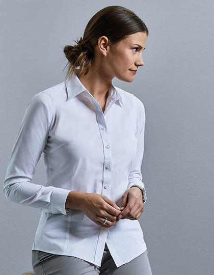 Ladies` Long Sleeve Tailored Coolmax® Shirt | Russell Collection