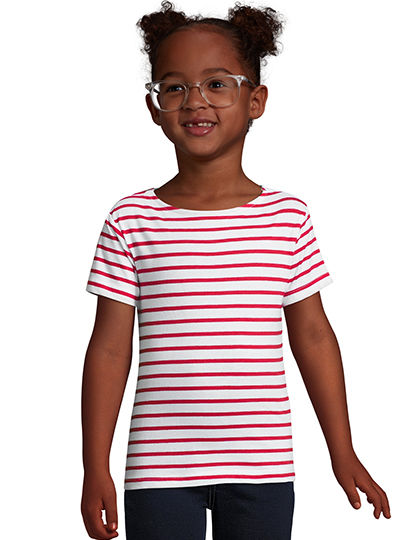 Kids Round Neck Striped T-Shirt Miles | SOL´S