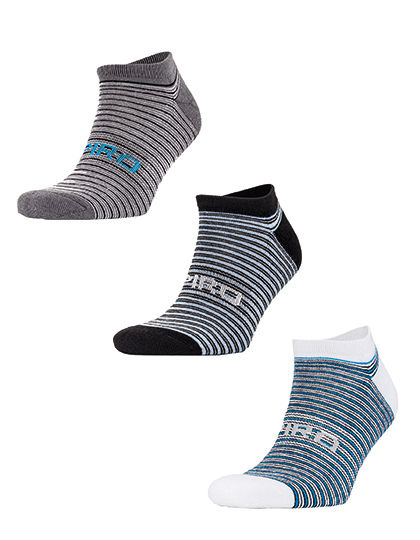 3-Pack Mixed Stripe Coolmax Sneaker Socks | SPIRO