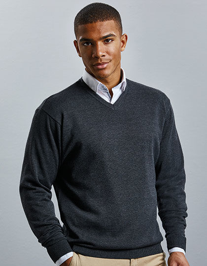 V-Neck Knitted Jumper | Russell Collection
