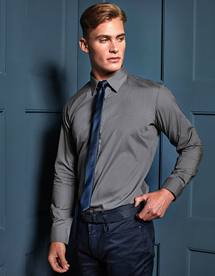 Men's Long Sleeve Fitted Poplin Shirt | Premier Workwear