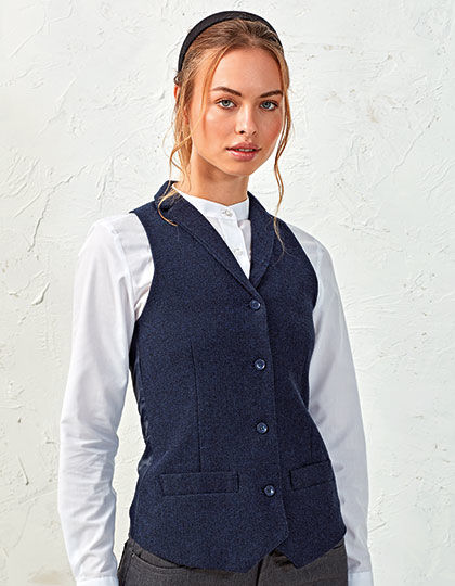 Ladies Herringbone Waistcoat | Premier Workwear