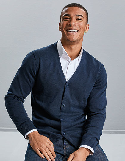 Mens V-Neck Knitted Pullover | Russell Collection