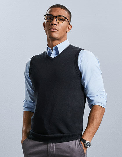 Men´s V-Neck Sleeveless Knitted Jumper | Russell Collection